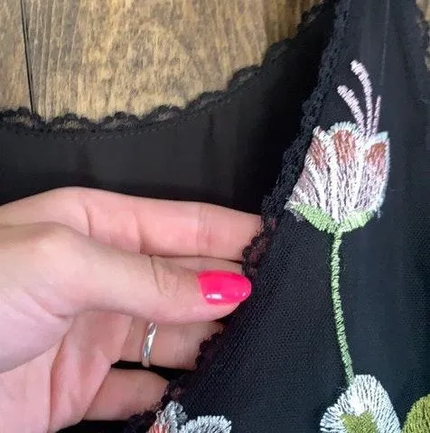 NWT  black floral mesh dress size small! - Image 6