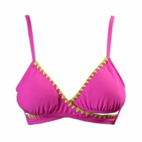 Pink Yellow Embroidered Bikini - Image 3