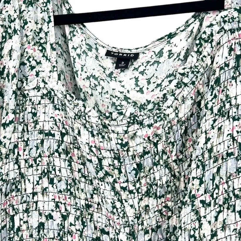 TORRID | 2X | Bundle of 2 Dress & Top Babydoll Floral Romantic Flowy Blouse - Image 10