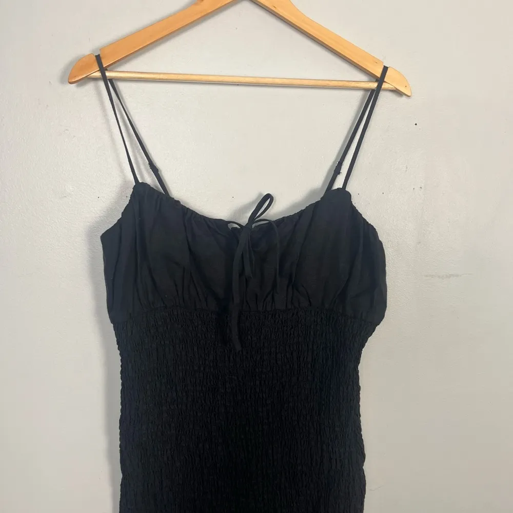 J.Crew  black Smocked tie-front dress size 10 - Image 3