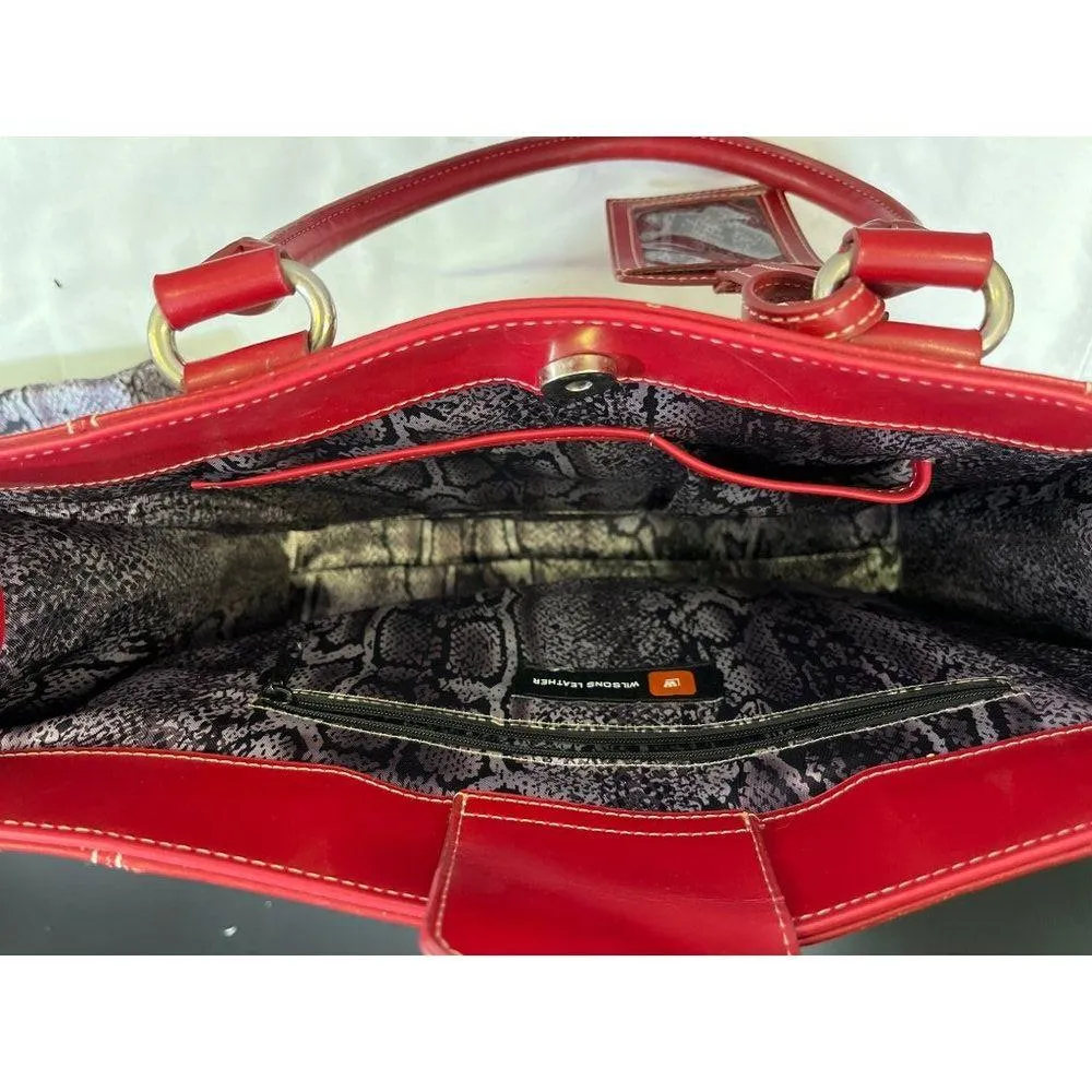 Wilsons Leather Women's Red Purse/Tote/Shoulder Bag SKU 5727 - Image 5