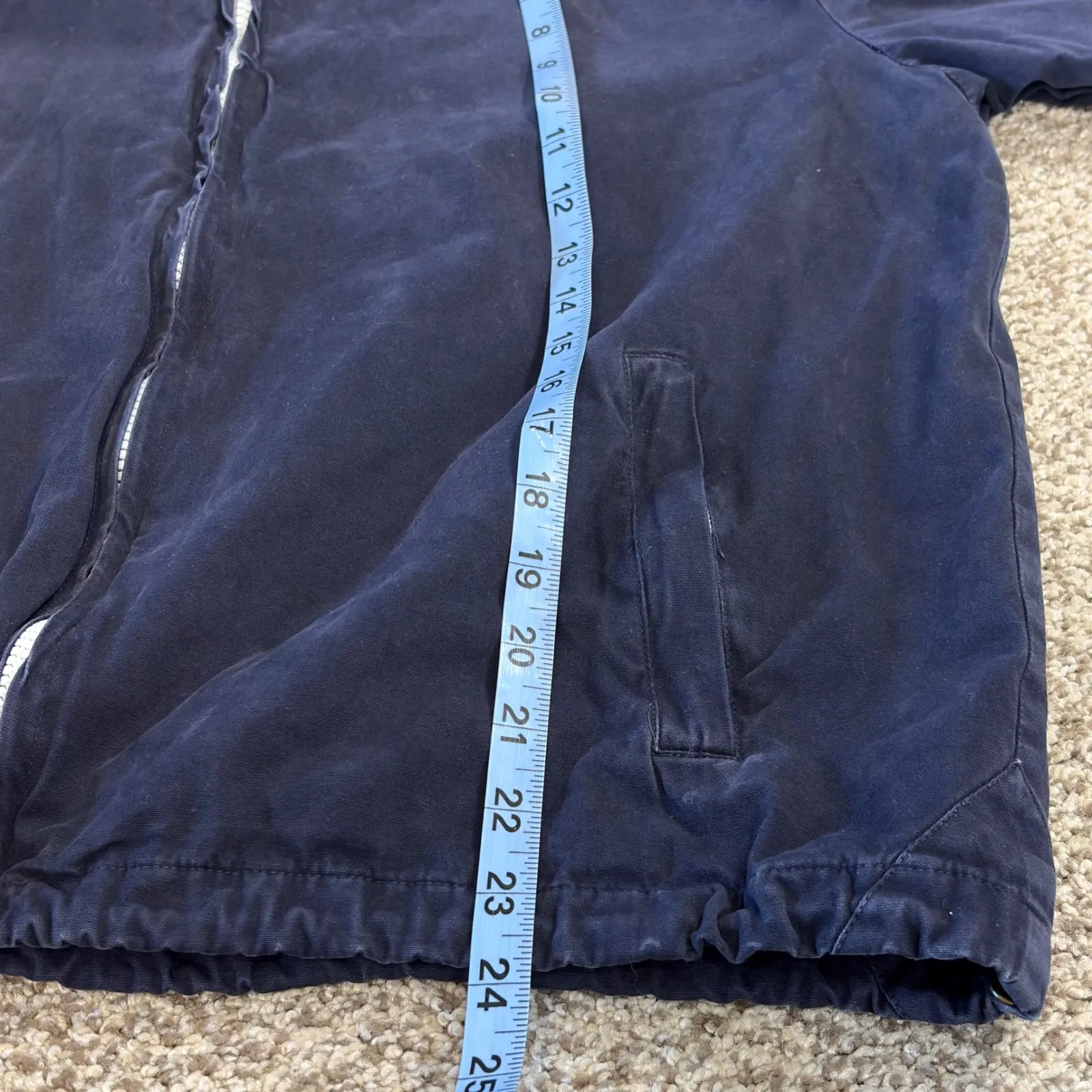 J Galt Brandy Melville Navy Hoodie Zip Jacket Heavyweight Bomber M/L Streetwear Blue Size M - Image 6