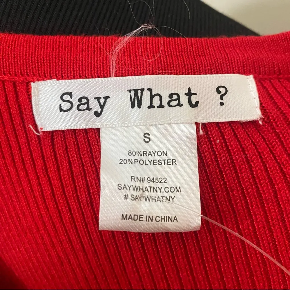 Red long sleeve ribbed knit Bodycon sweater dress - Image 3