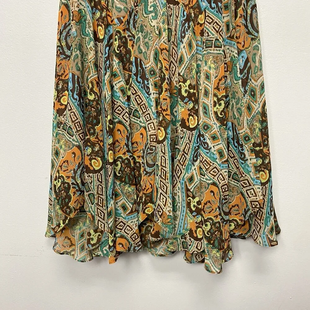 Vintage Y2K Women Med Sheer Skirt Goblincore Forest Fairy Turquoise Contempory - Image 3