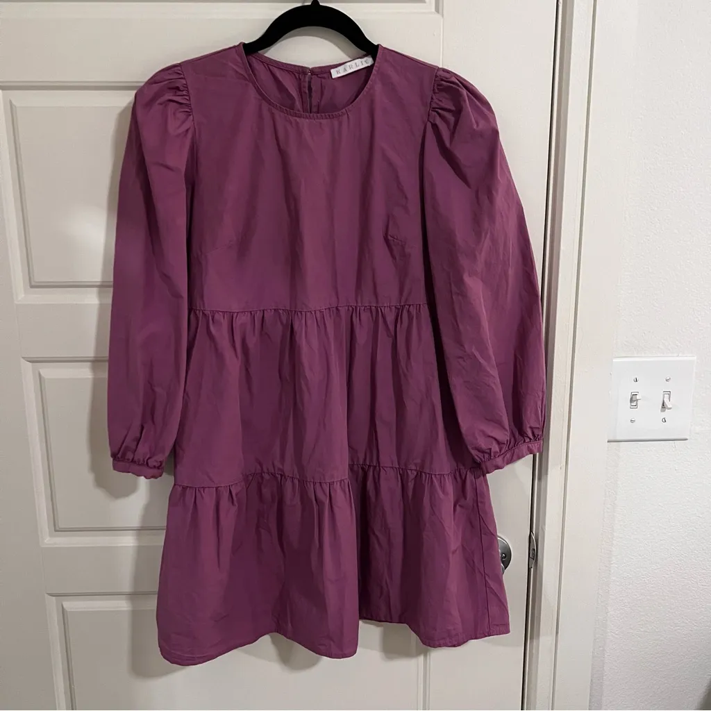 Karlie Puff Sleeve Tiered Long Sleeve Dress - Image 2