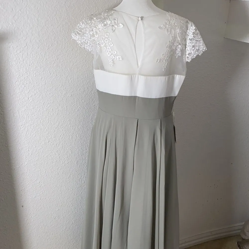 Women’s Ivory Lace Top Chiffon V - Image 5