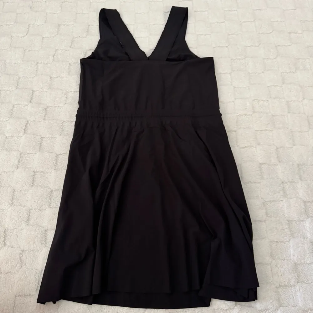 Athleta Activewear Black Savannah Strap Tennis Dress, Sleeveless V-Neck, Small - Image 2