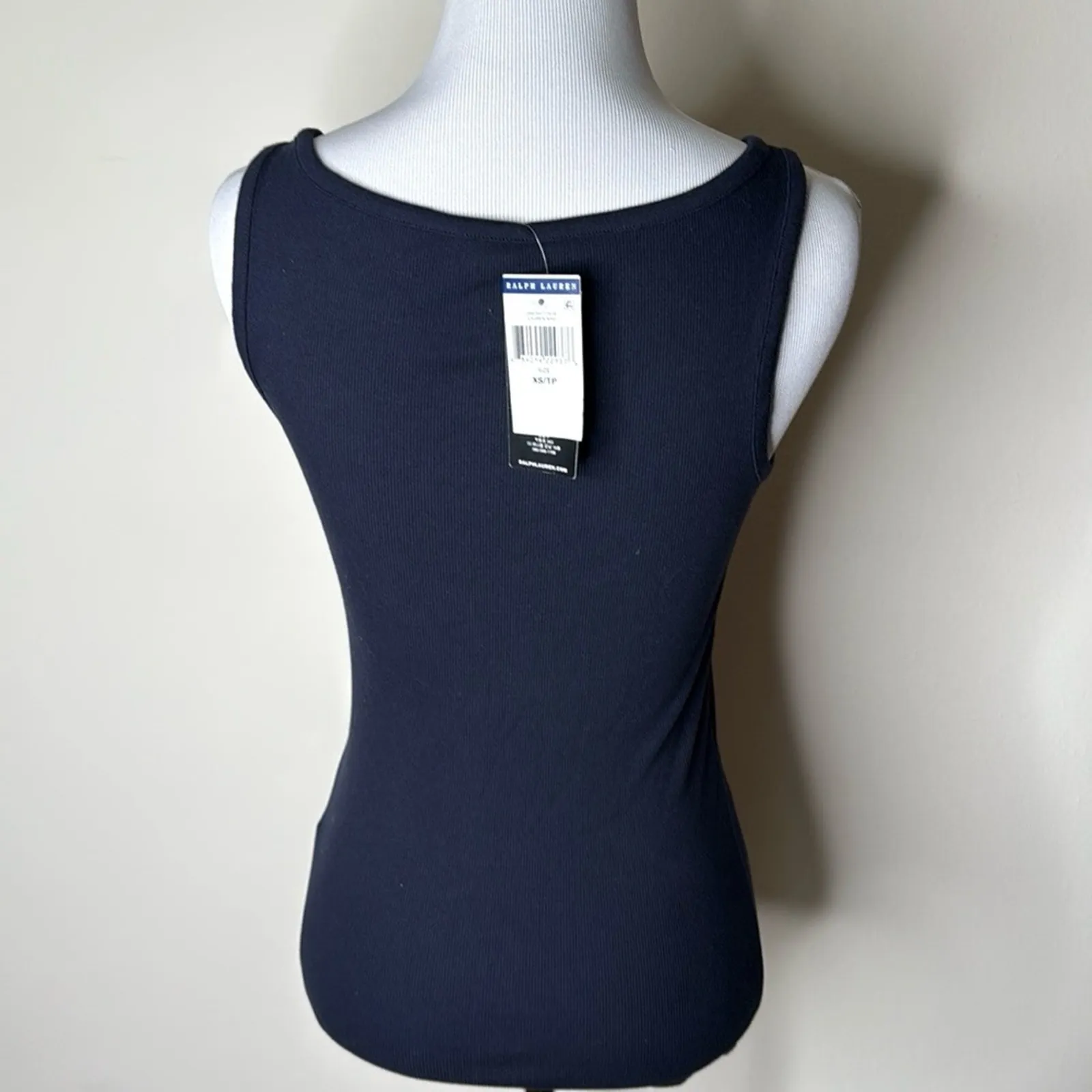 Lauren Ralph Lauren Navy Rib Tank Top - Image 6