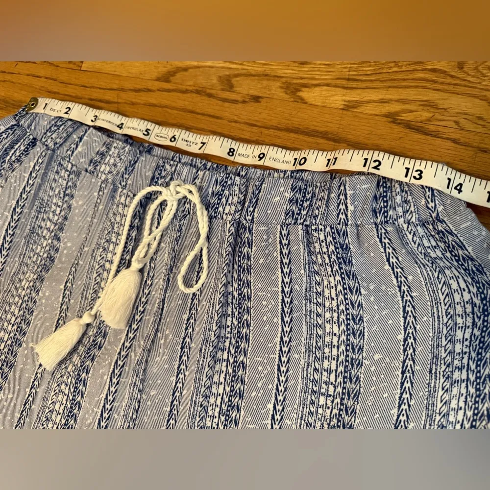 Blue and White crochet Lace Trim palazzo size M - Image 7