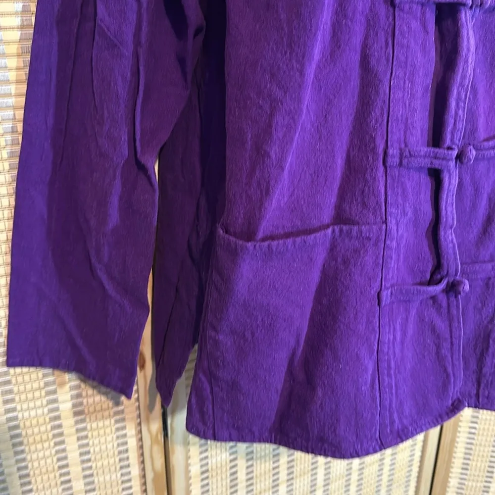 100% Cotton Unbranded Dark Purple Asian Style Jacket Frog Closures Thailand Size undefined - Image 6
