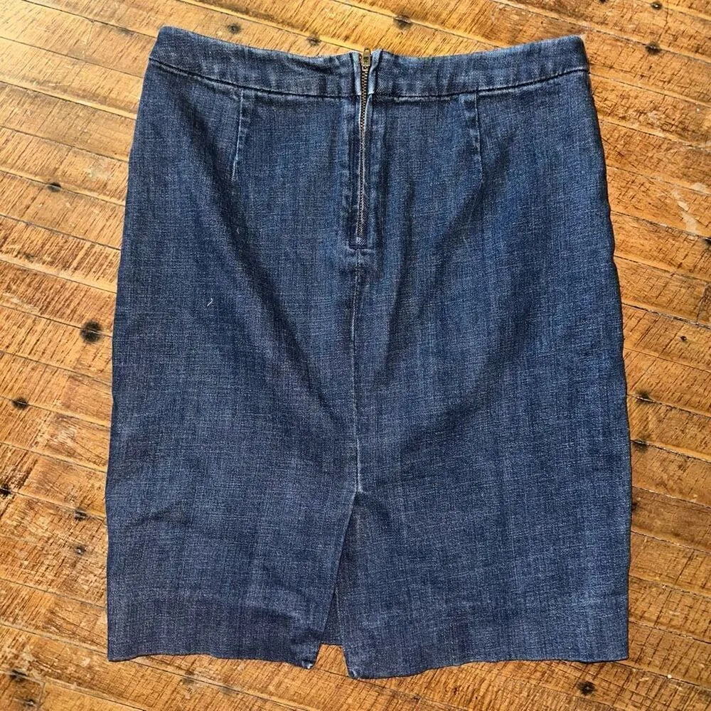 J Crew the Pencil denim business casual office vixen 4 skirt Blue - Image 3