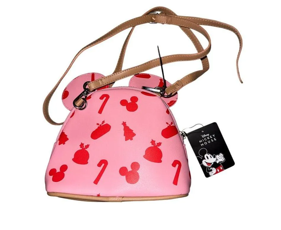 To Minnie Mouse xx Crossbody Purse Pink with Blue Bow NWT disney Christmas bag - Image 3