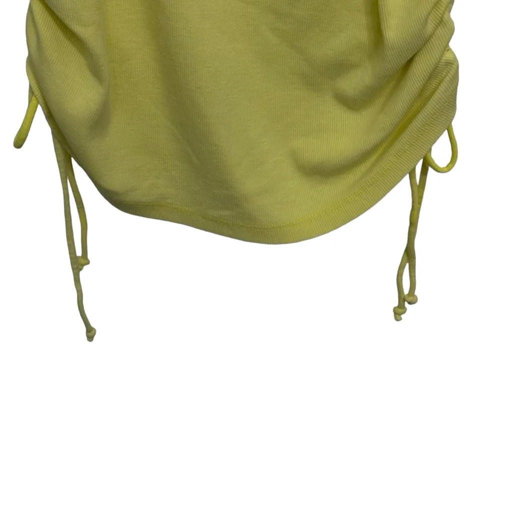 Anthropologie Pilcro Ruched halter tank top Size small Yellow Ribbed‎ NWT - Image 3