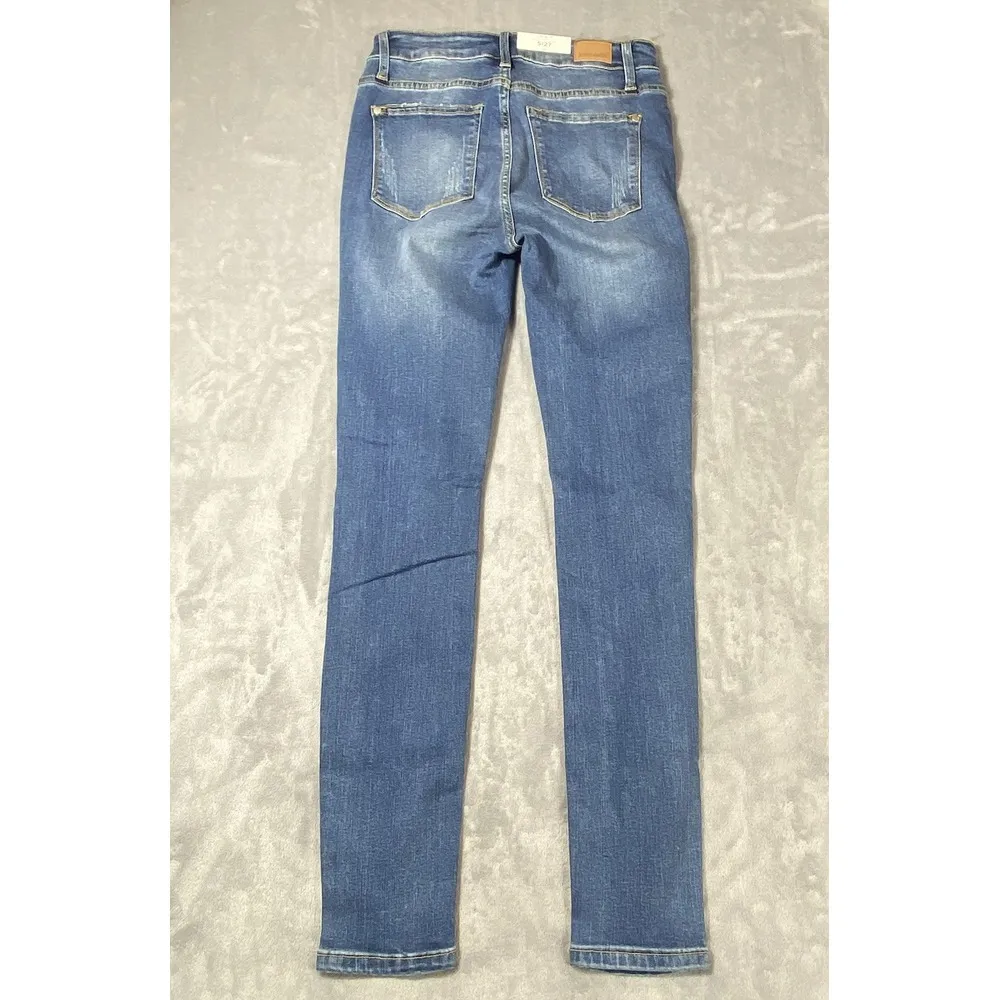 Judy Blue Skinny Jeans 5/27 Destroyed Serape Patch‎ Festival Rainbow Ripped NEW - Image 15