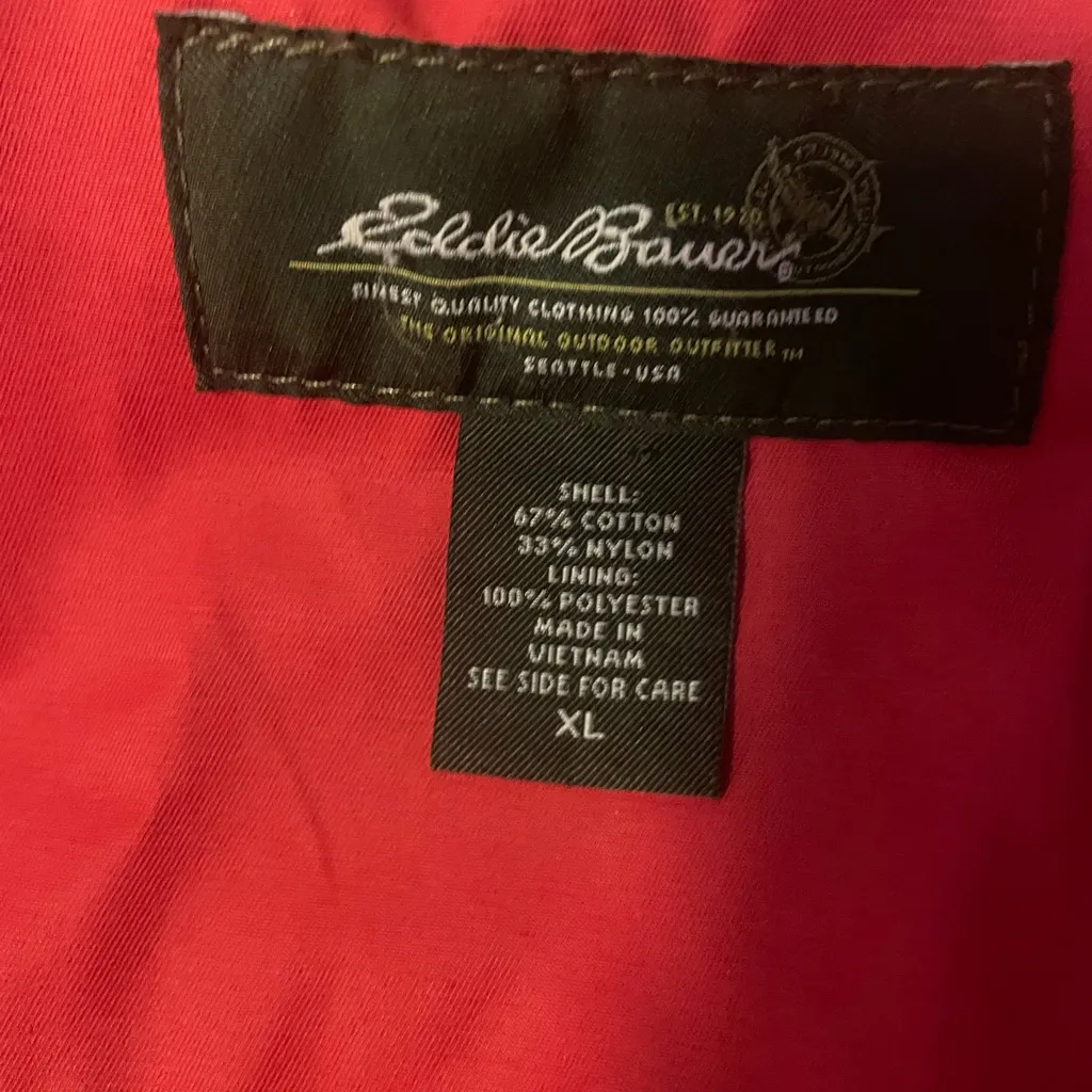 Eddie Bauer Classic Burnt Orange Raincoat Size Large - Image 4