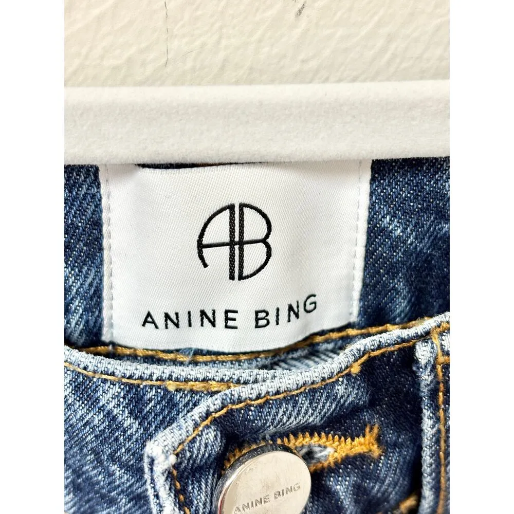 Anine Bing 100% Cotton High Waisted Denim Skinny Jeans Blue Women's Size 26 - Image 3