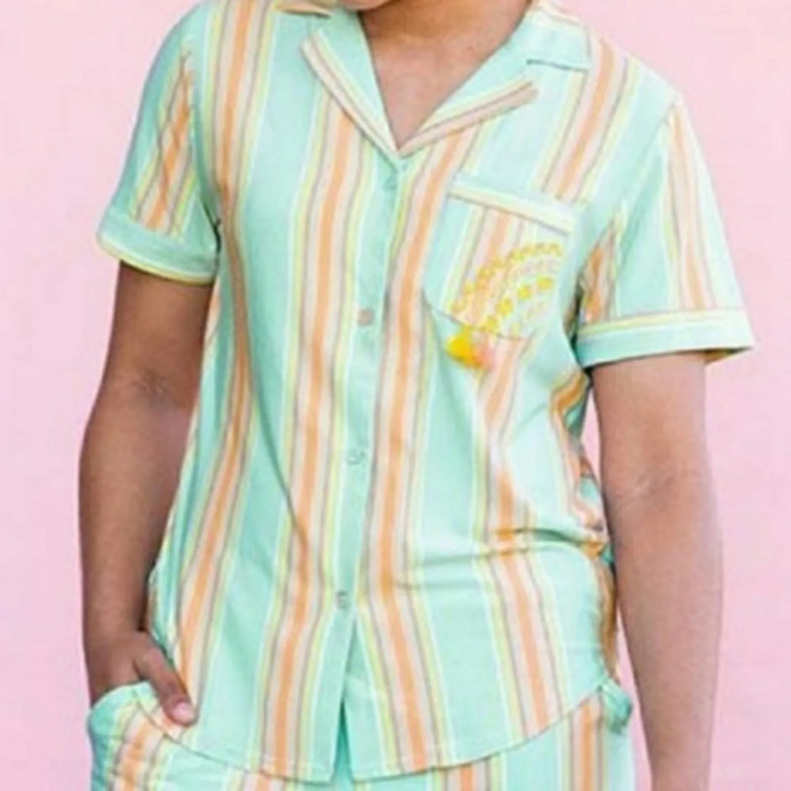 Matilda Jane Goodnight Pajama Top Womens S Pastel Blue Striped Relaxed Whimsy - Image 2