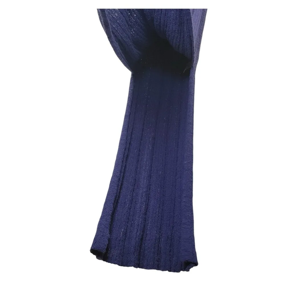 Free People Beach Riding Waves Sweater Midi Dress in Navy Blue - Image 6