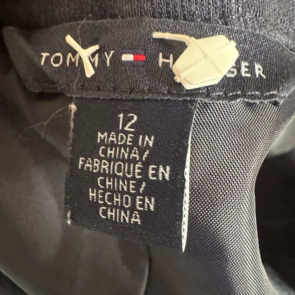 Tommy Hilfiger Navy V-Neck Jacquard Side Zipper Dress Size 12 - Image 6