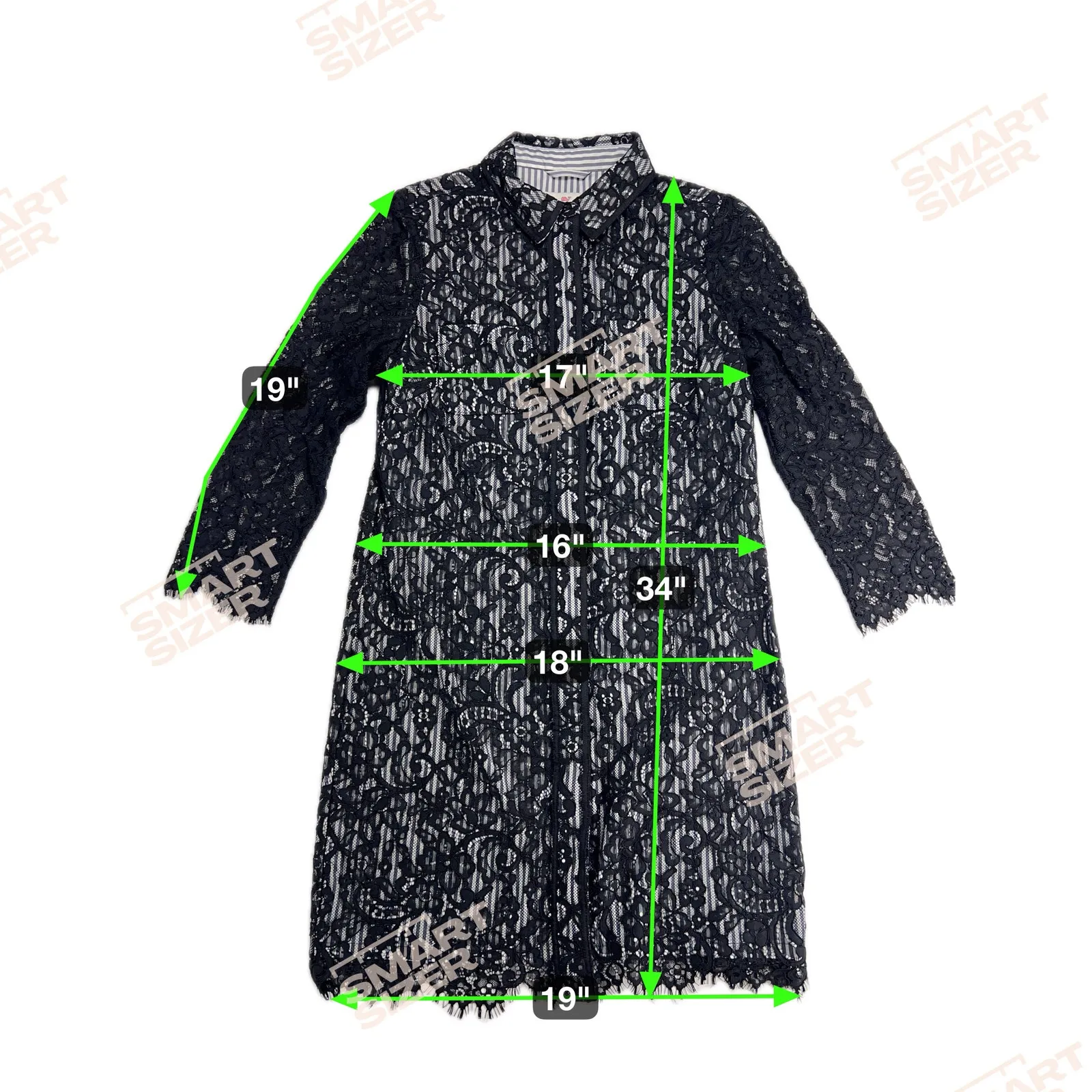 Vineyard Vines Hadley Black Lace Overlay Navy White Pinstripe Shirt Dress Size 0 - Image 9