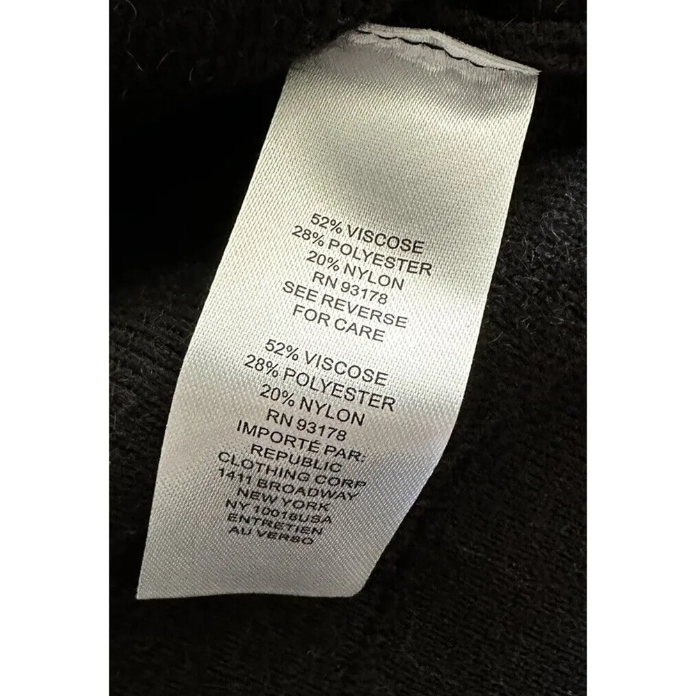 New Elie. Tahari Black Heavyweight Sweater Collar Zip Pockets Medium MSRP $138 - Image 5