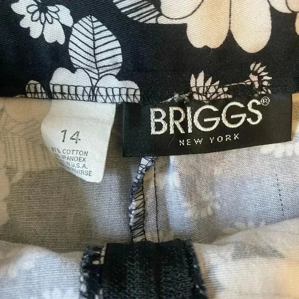 Black & White Floral Print Skort by‎ Briggs NY Women’s Size 14 - Image 3