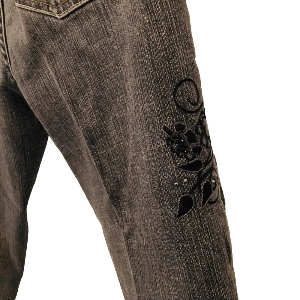 White House Black Market Embellished Cropped Jeans 4 - Image 5