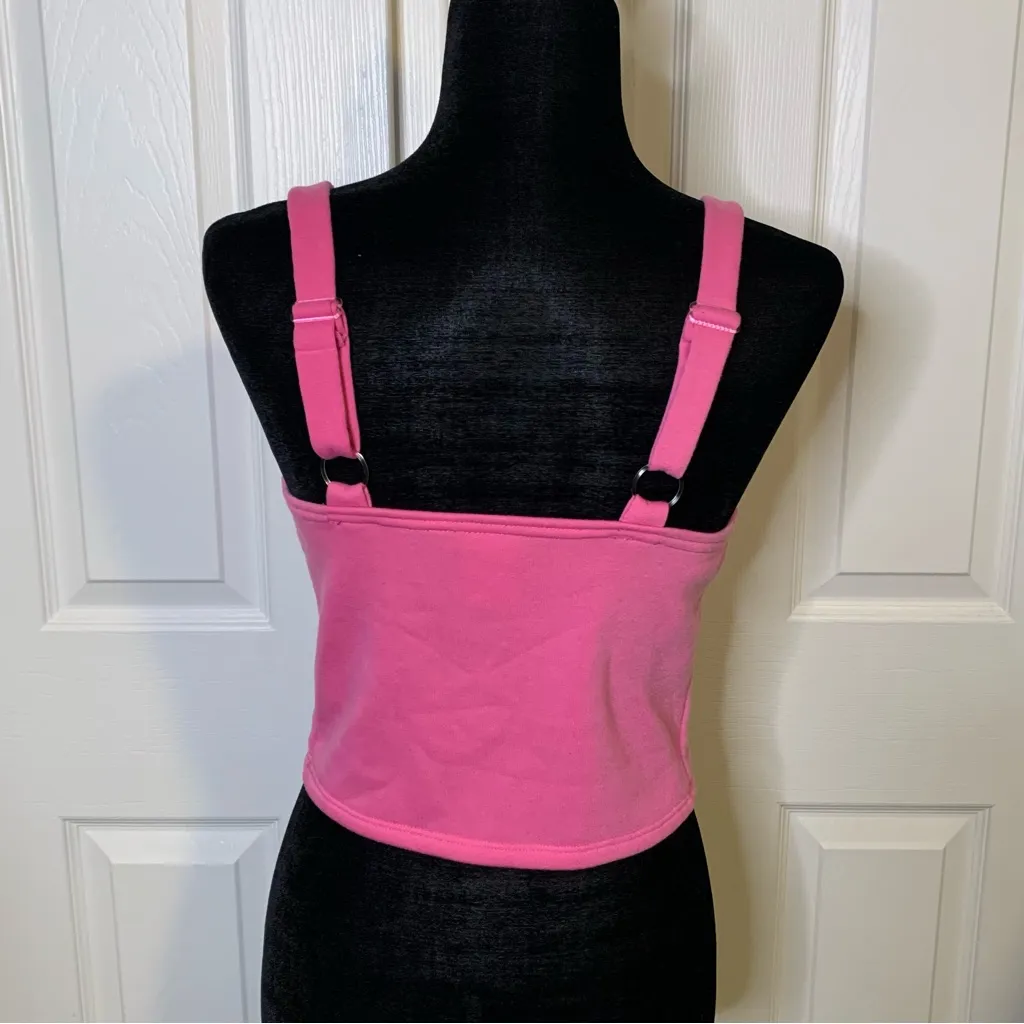 Cozy Pink Bustier Crop Top Size M - Image 3