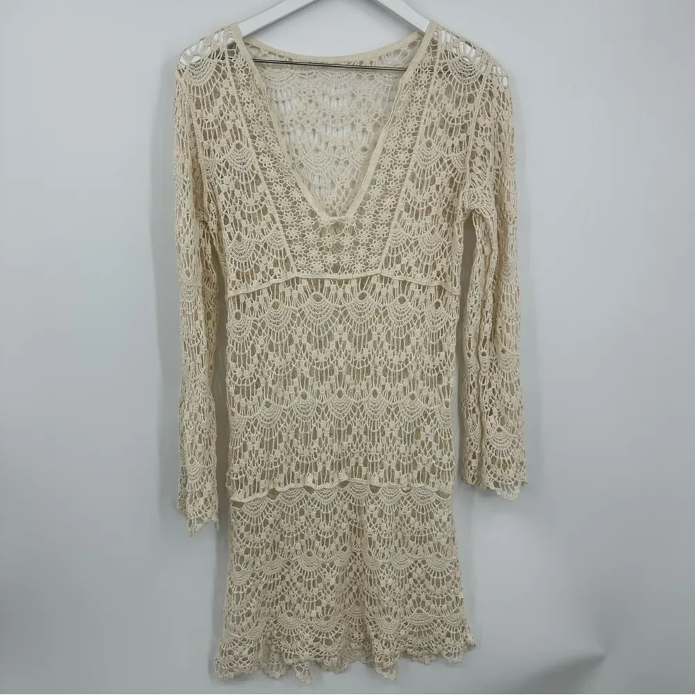 Vintage Y2K Boho Lace Duster Blouse Size Medium Fairycore Whimsical Early 2000s - Image 6