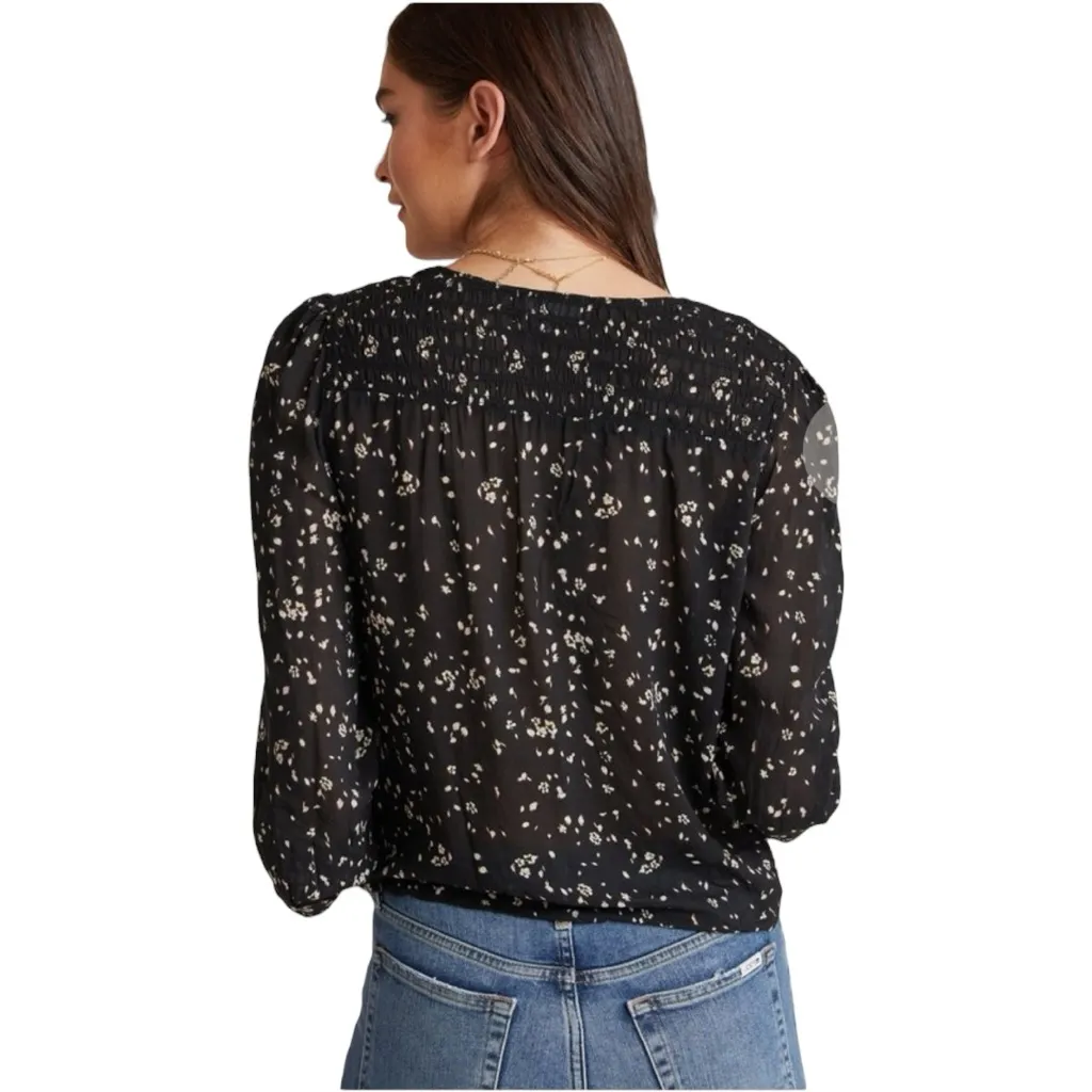 Bella Dahl Black Front Tie Women’s Blouse Size Medium - Image 3