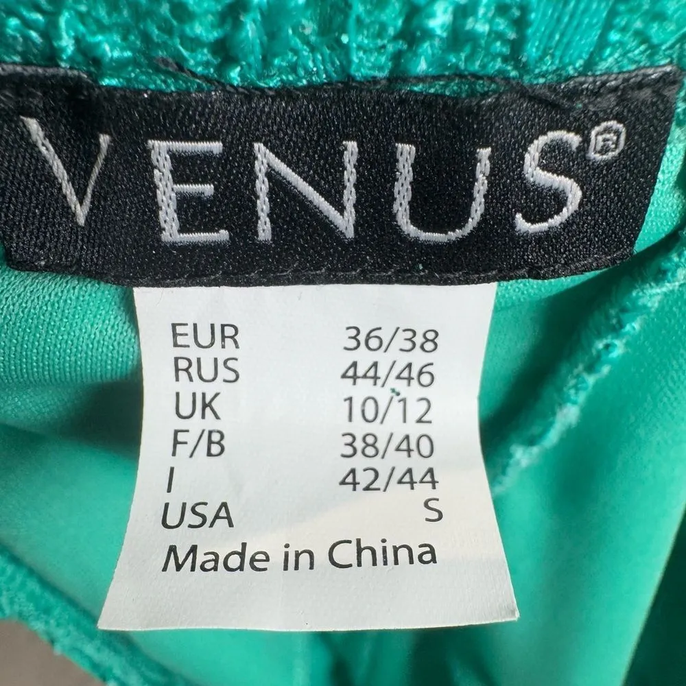 Venus stunning strapless aqua green shimmering fade mermaid dress size small - Image 7