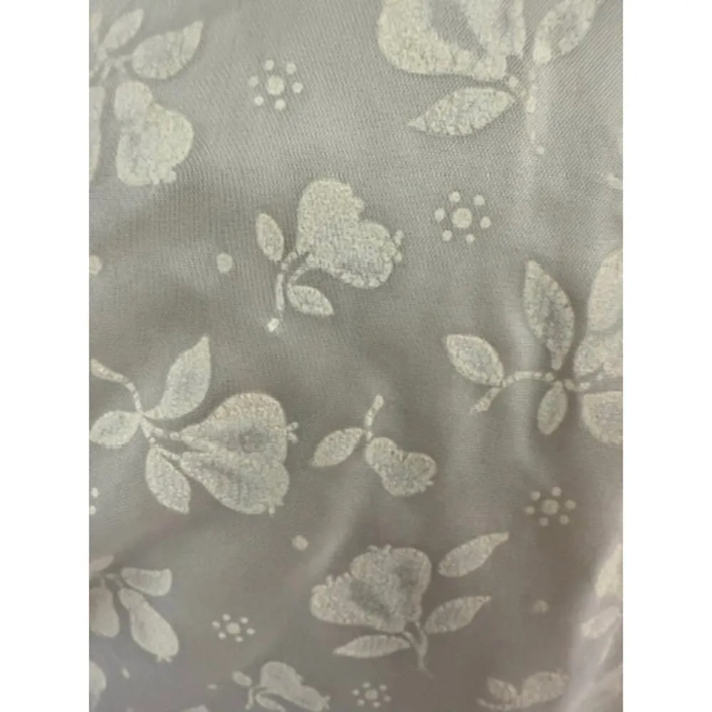 1950s Marilyn Retro Vintage Nylon Flocked House Coat Beige Womens M Adorable Size M - Image 8