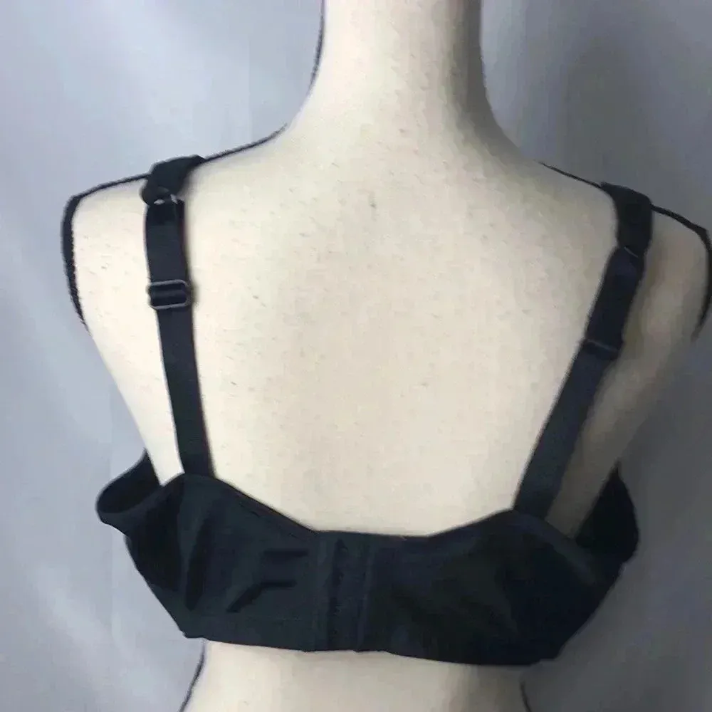 EUC  PLAYTEX WOMENS SZ 44DDD WIDE STRAP BLACK BRA - Image 9