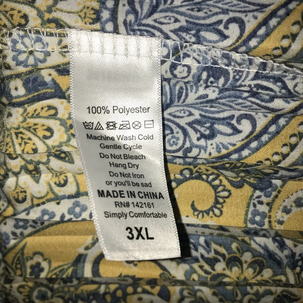 LuLaRoe Pleated Skirt Jill Paisley Yellow & Blue Sz 2X NWT Elastic Waist Office - Image 5