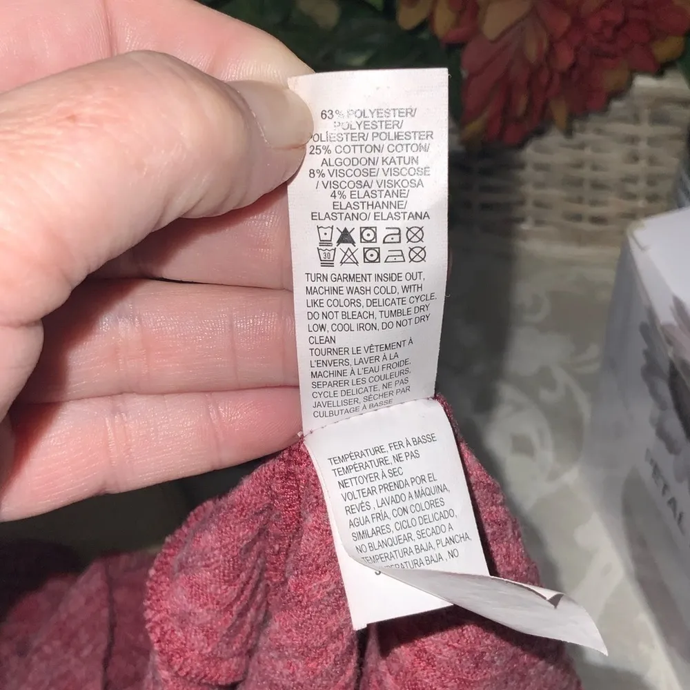 Lucky Brand Pink Ribbed Lace Up Long Sleeve Lace Up Stretchy Knit Top Sm - Image 9