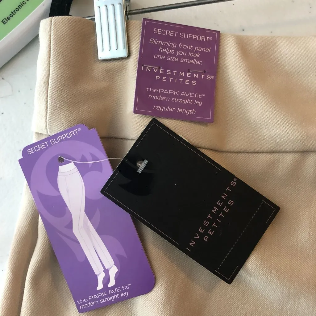 Investments Dress Pants Park Avenue Modern Straight Leg Slimming Beige 16P - Image 3