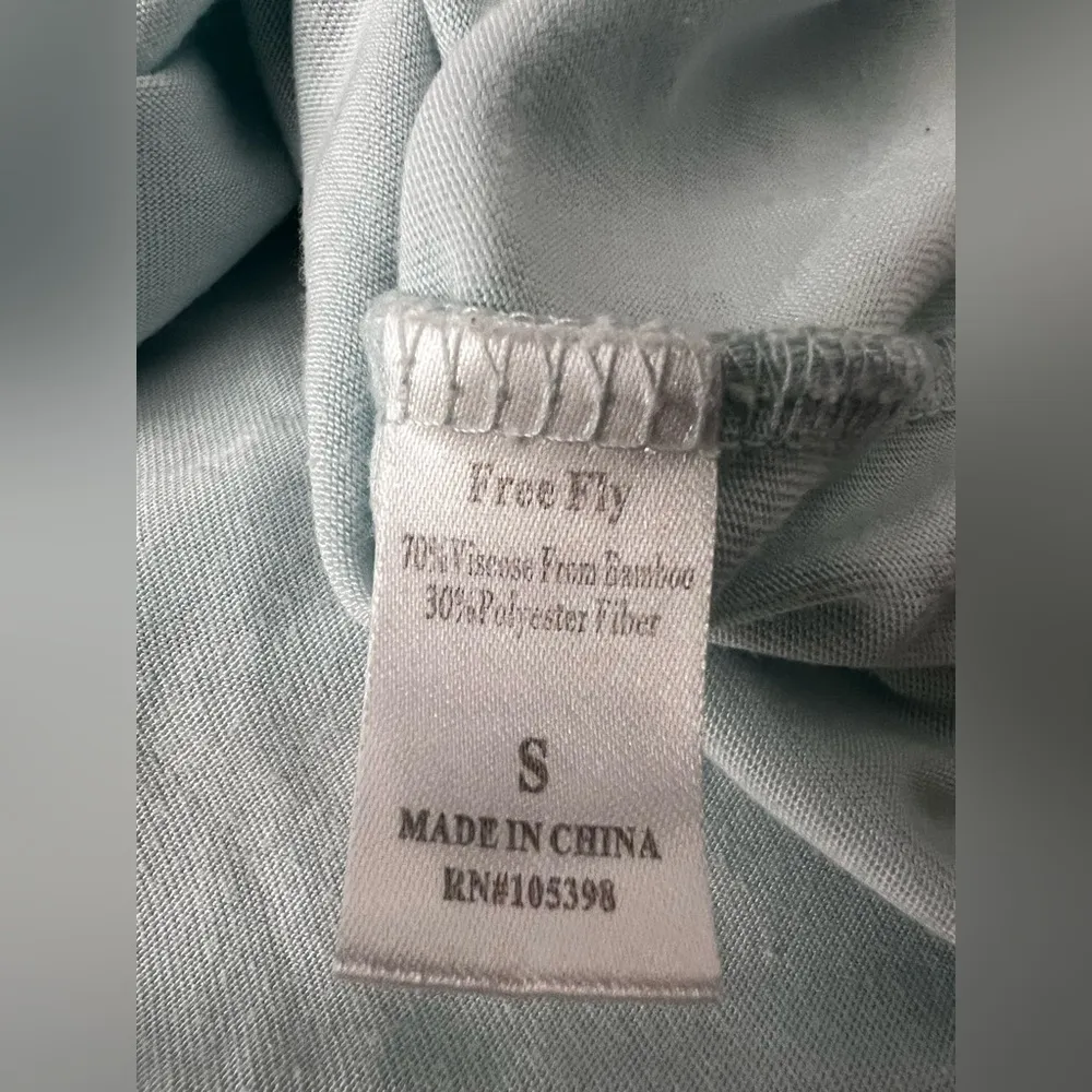 Free Fly Tee shirt short sleeve Bamboo light blue crewneck S - Image 4
