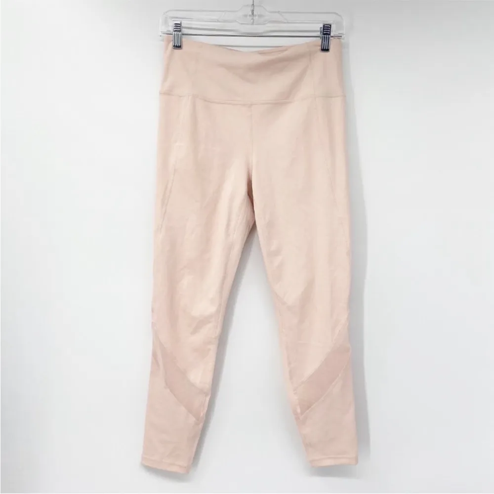 Athleta Eclipse 7/8 Tights Mesh Leggings Size Medium Pink Ballerina Gown - Image 3