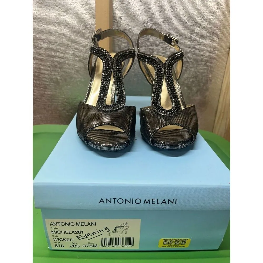 Antonio Melani MICHELA281 Heel Womens Size 7.5M Wicked Open Toe Comfort Buckle - Image 3