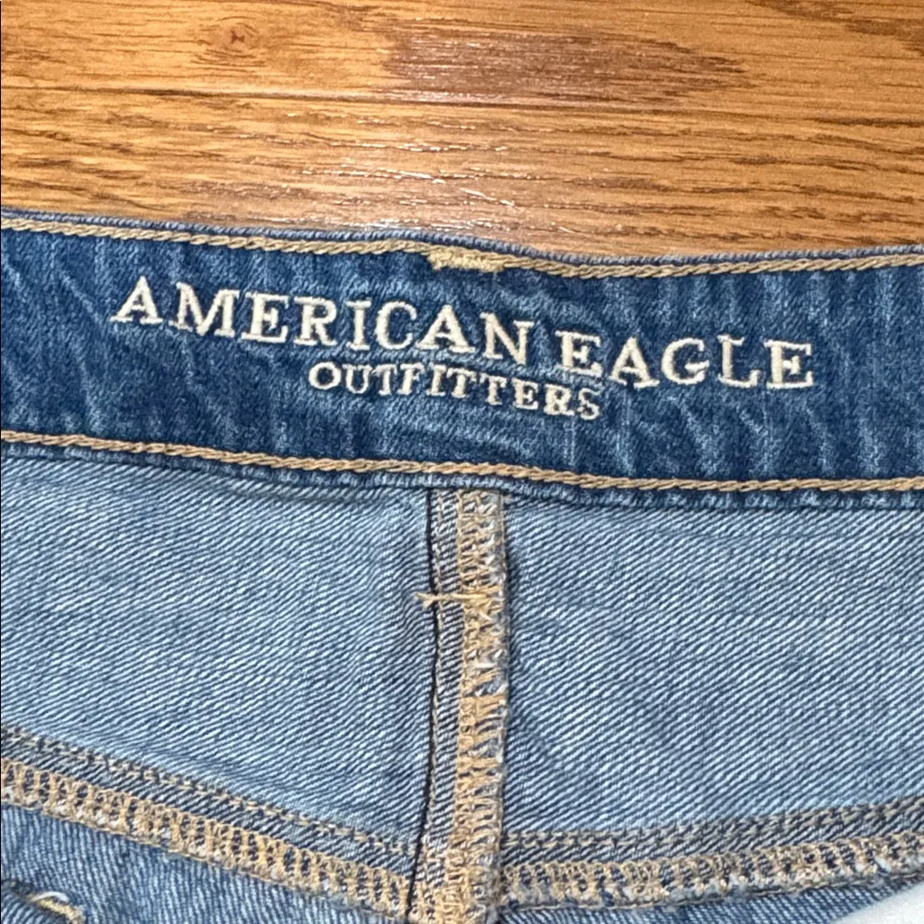 American Eagle | “Tomgirl Shorties” Blue Jean Shorts Size 14 - Image 3