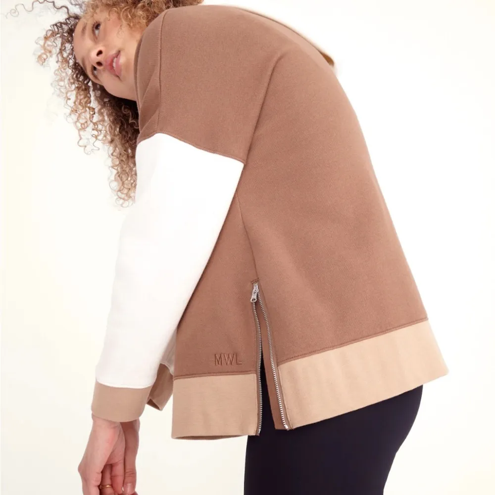 Madewell MWL Betterterry Side-Zip Hoodie Sweatshirt in Colorblock W1397 Sz S - Image 4