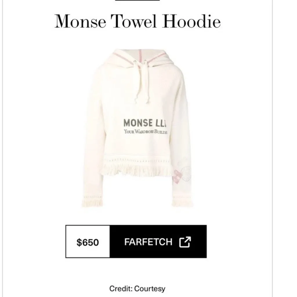 MONSE Cream and Red Hoodie Black Size M - Image 11