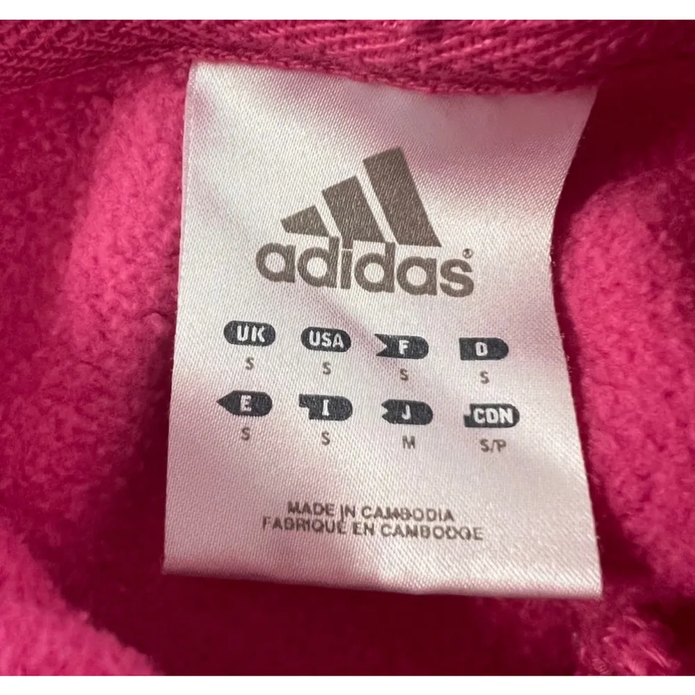 Vintage  Women's Pink Essentials Linear Pullover Hoodie Size S - Image 9