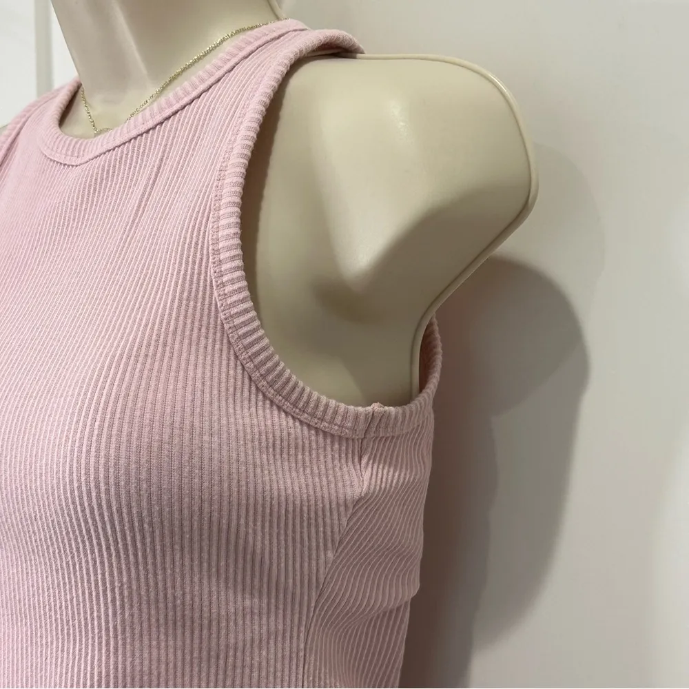 Atoir X Rozalia The Tank Ribbed Tank Top High Neck Capsule Wardrobe Soft Pink M Size M - Image 6