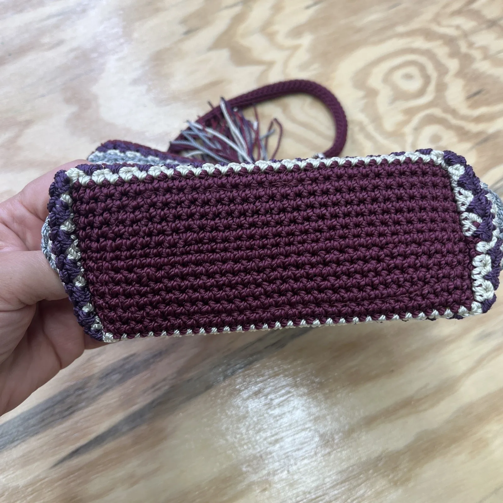 The Sak Crocheted Mini Bag Shoulder Purse Organizer Travel Small Boho - Image 8