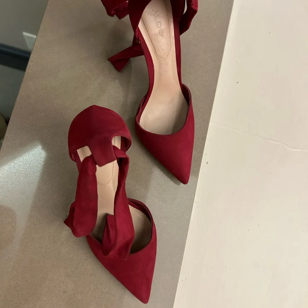 Heels Chic Red Ankle Strap Heels by Aldo. 8-perfect shape-hardly used! - Image 9