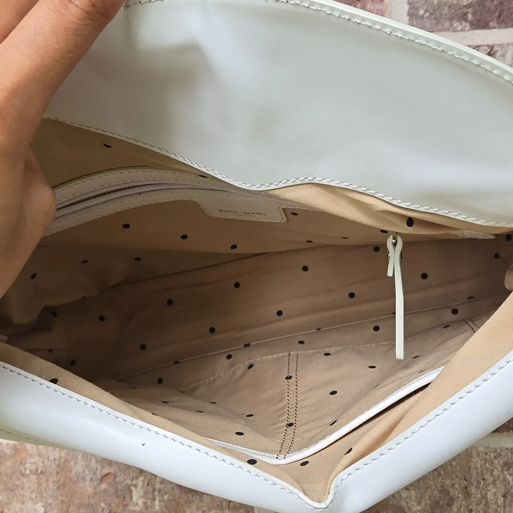 Kate Spade New York RARE "Sutton" Large Perrin White Leather Handbag - Image 8