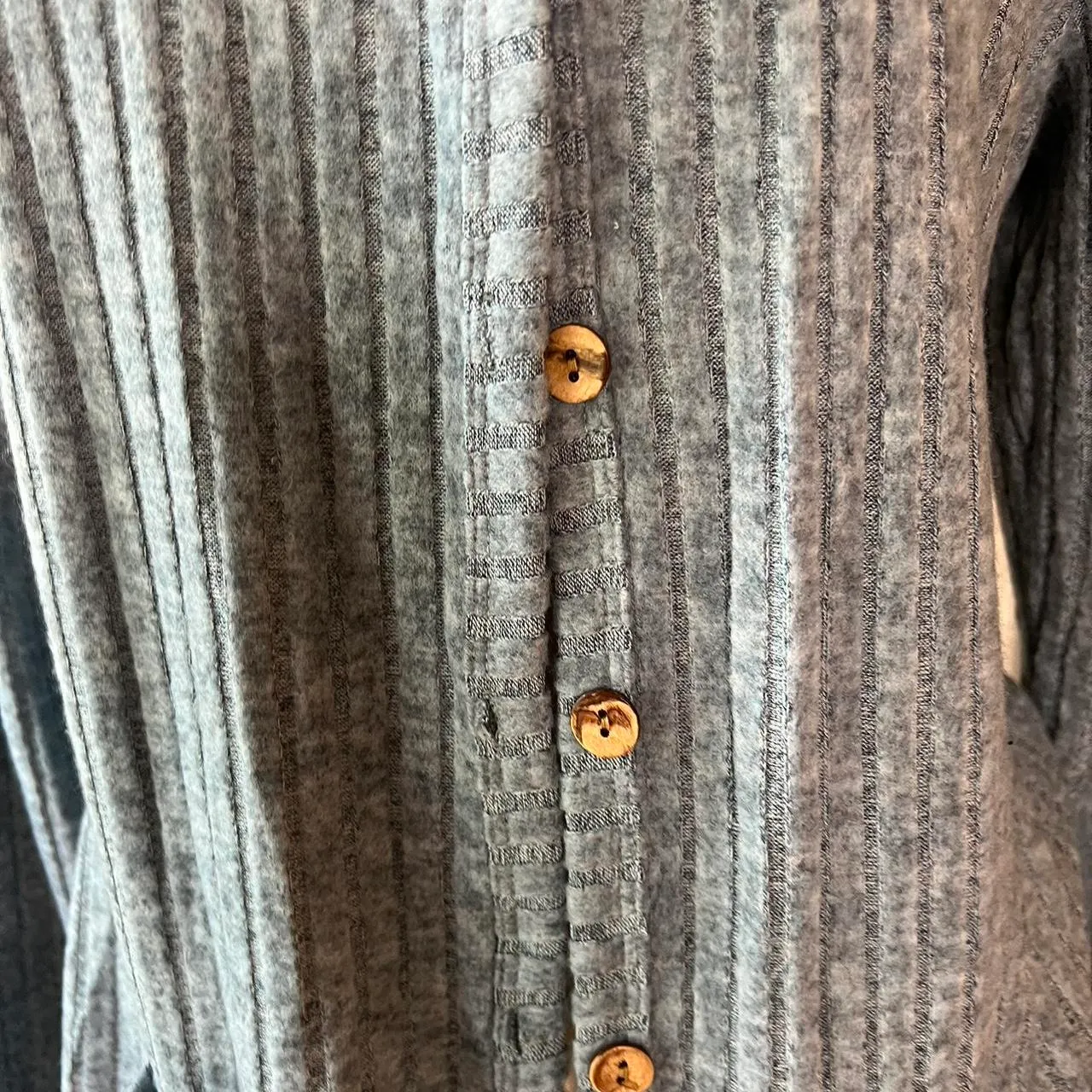 Sweater Cardigan Shacket Button Down Striped Pattern Size XXL - Image 6