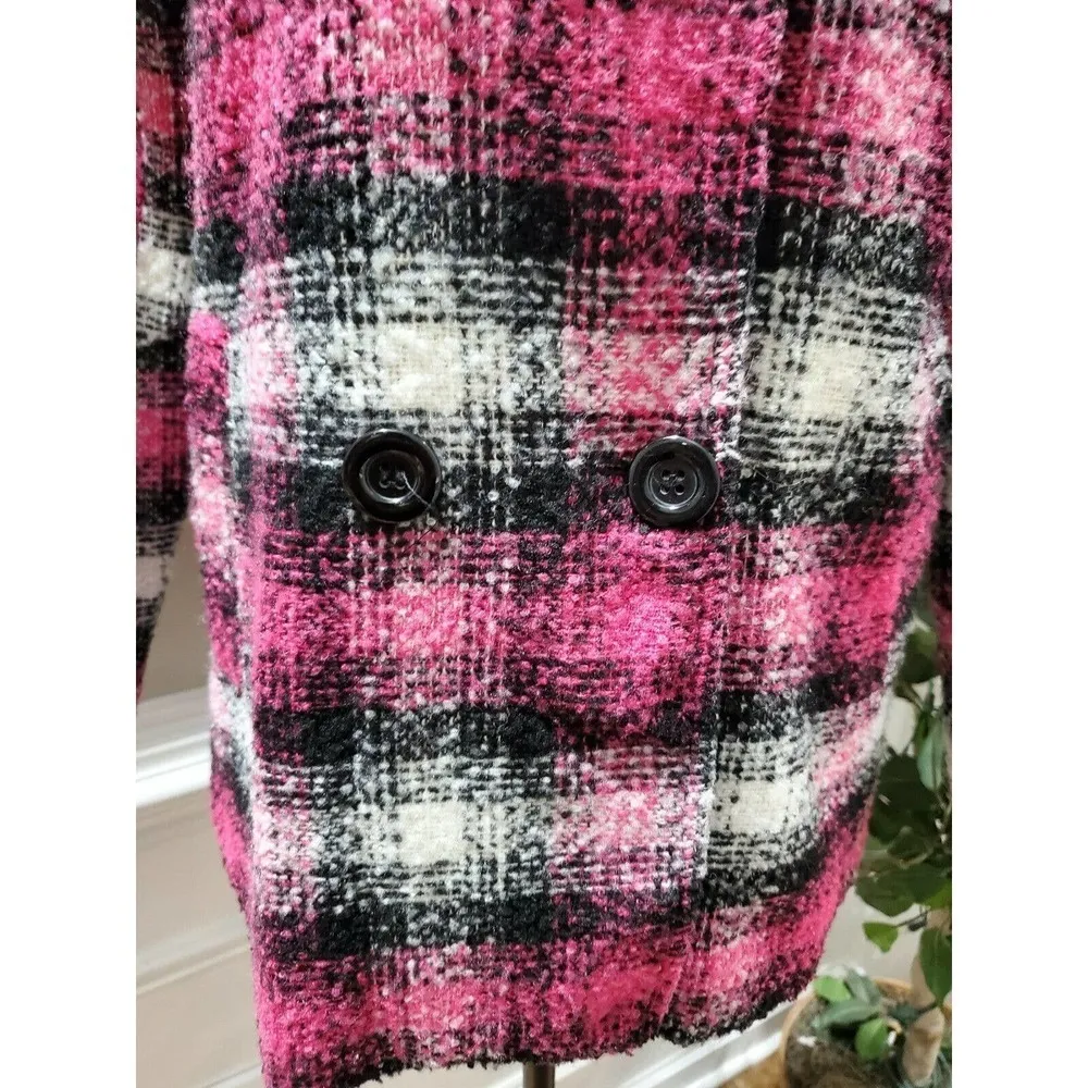 Me Jane Women's Multicolor Polyester Long Sleeve Button Casual Long Coat Size 10 - Image 3