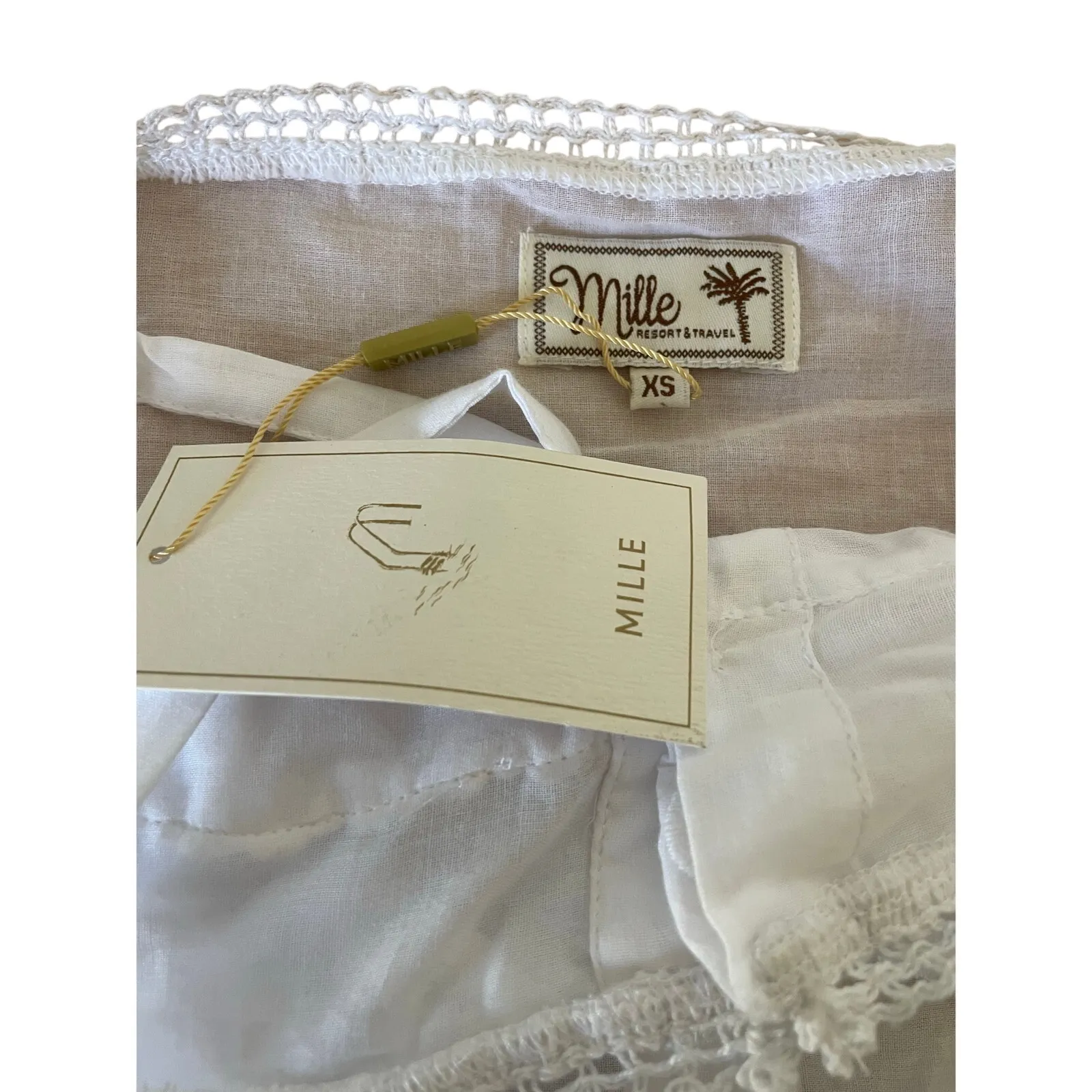NWT Mille Patti Top in White Embroidery Lace Size XS X - Image 4
